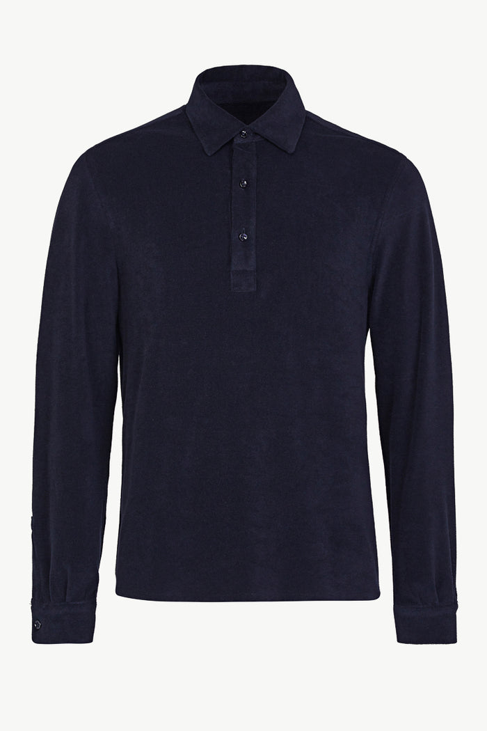 giuliva heritage collection Enzo Long Sleeve Polo in Terrycloth