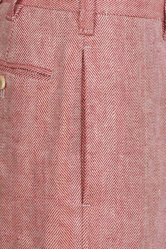 Giuliva Heritage Collection Felice Trousers In Linen Herringbone