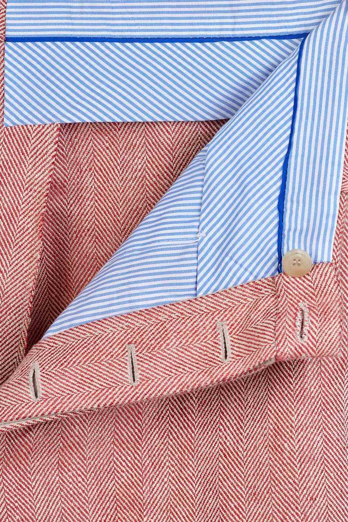 Giuliva Heritage Collection Felice Trousers In Linen Herringbone