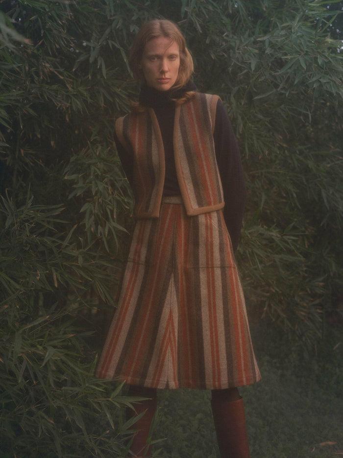 Giuliva Heritage Collection Flaminia Skirt In Wool Stripes