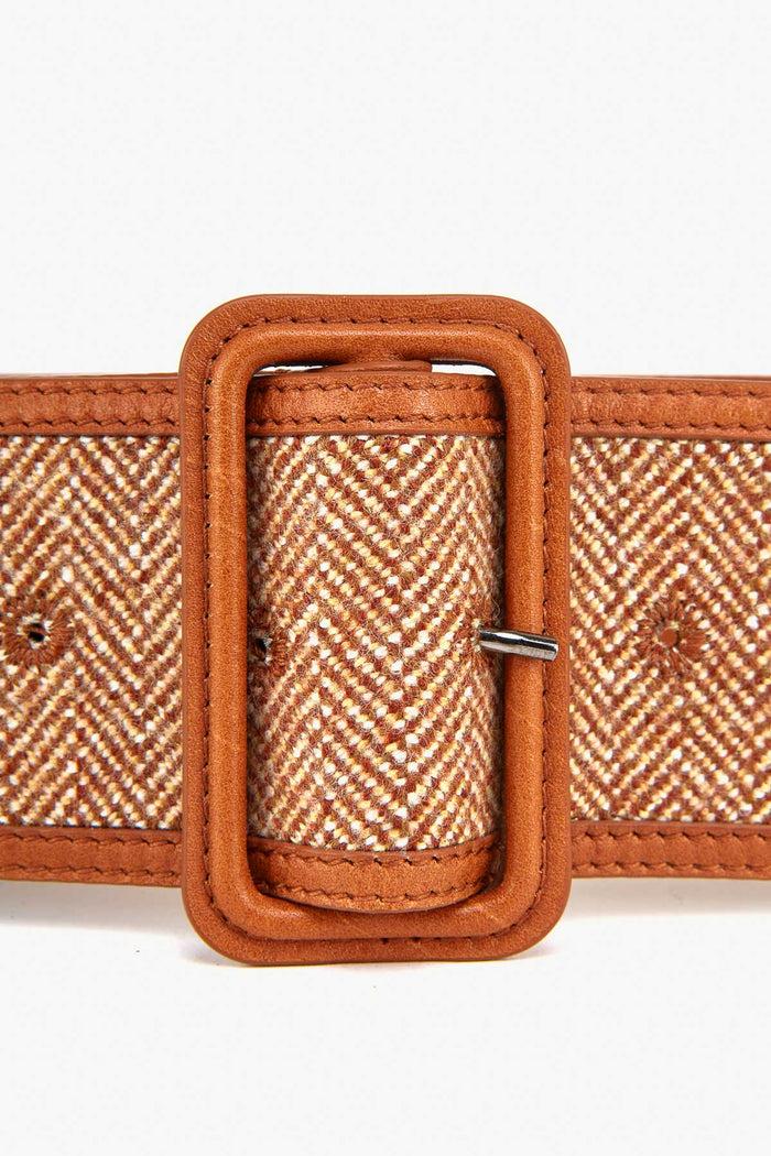 Giuliva Heritage Collection Frame Belt In Fabric And Leather