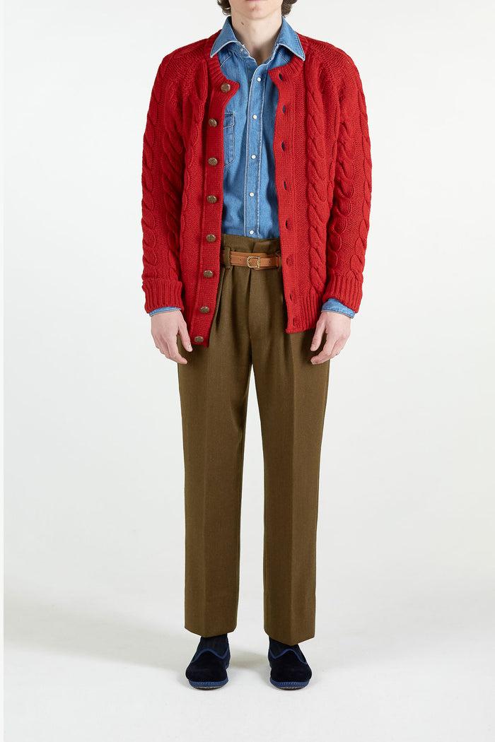 Giuliva Heritage Collection Francis Cardigan In Cable Knit Wool