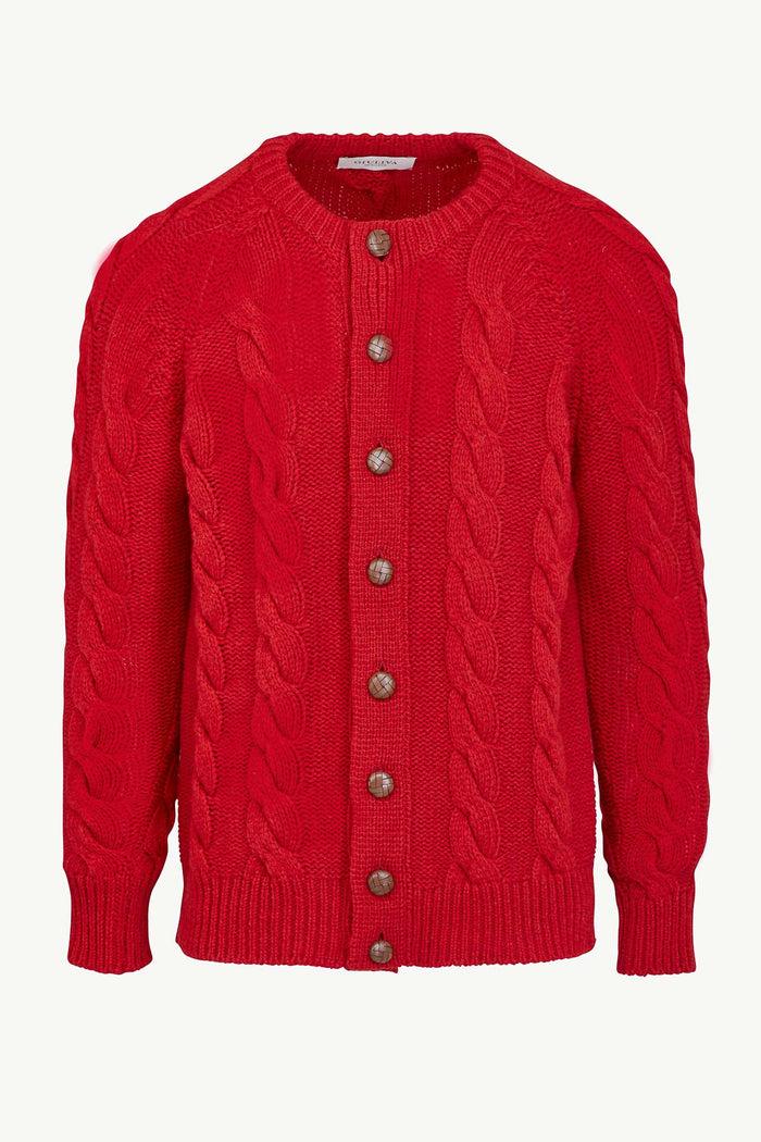 giuliva heritage collection Francis Cardigan in Cable Knit Wool