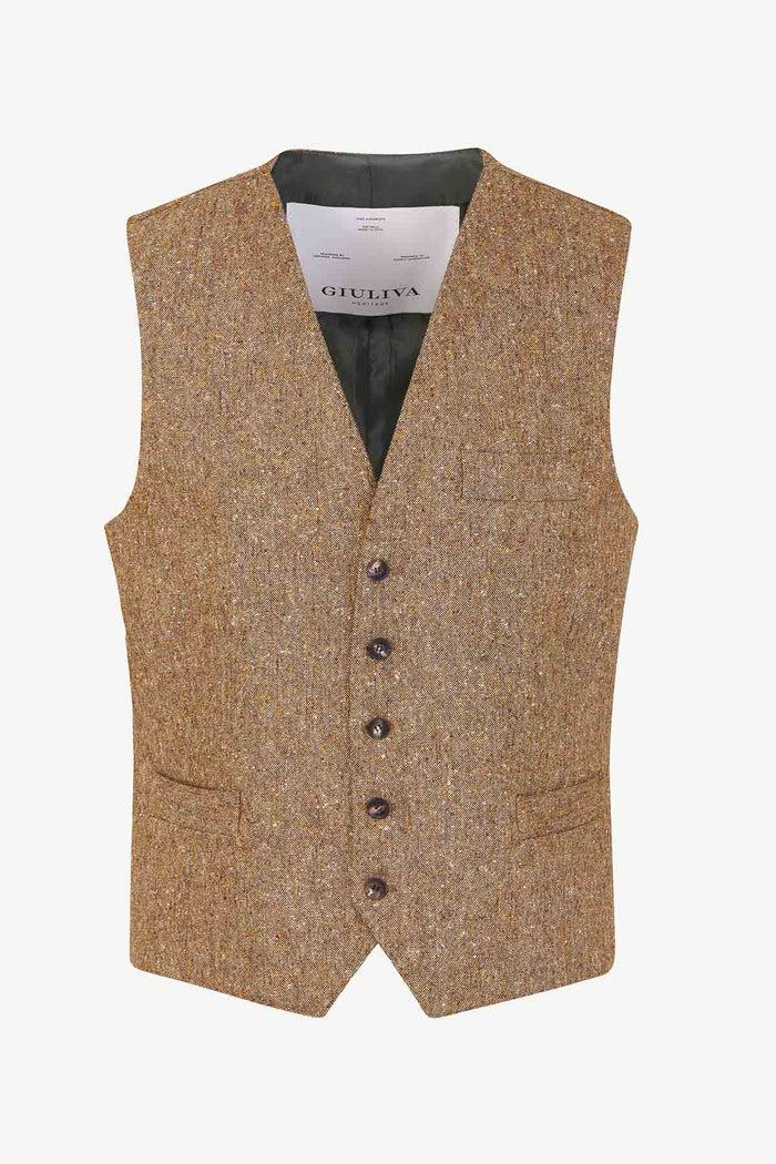 giuliva heritage collection Giano Waistcoat in Wool Donegal