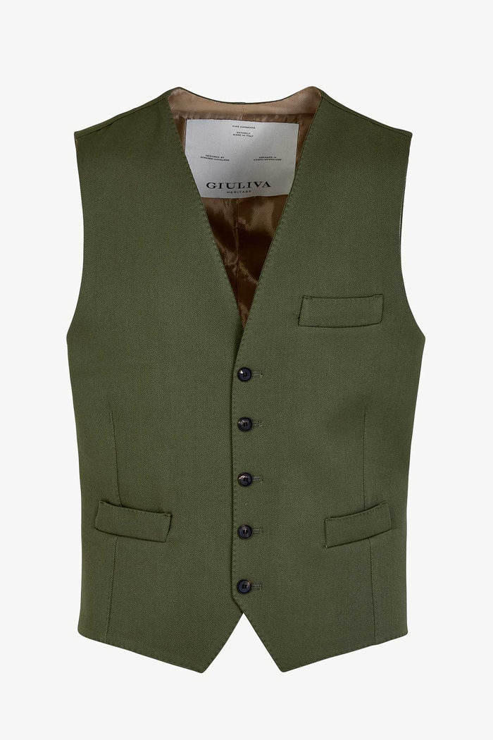giuliva heritage collection Giano Waistcoat in Wool Drill