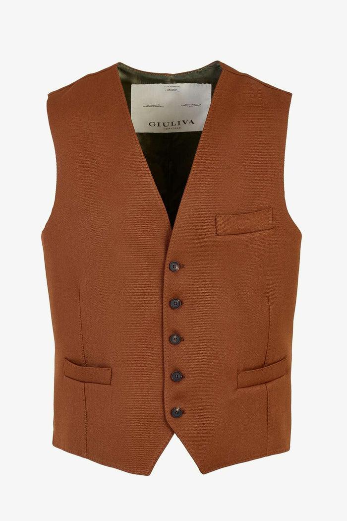 giuliva heritage collection Giano Waistcoat in Wool Drill