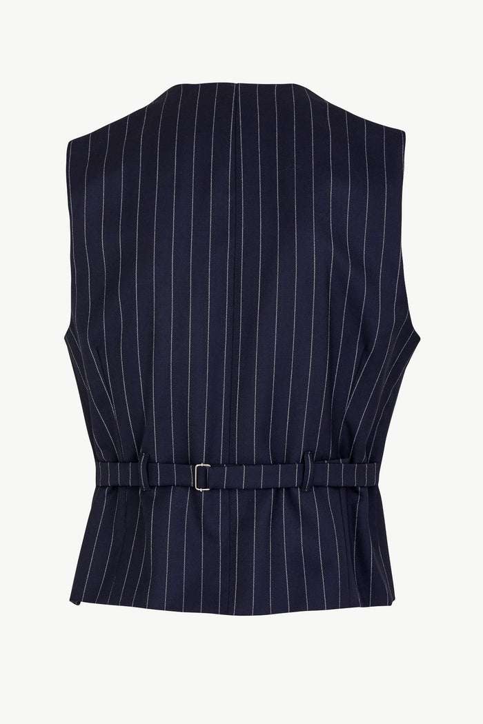 Giuliva Heritage Collection Giano Waistcoat In Wool Pinstripe