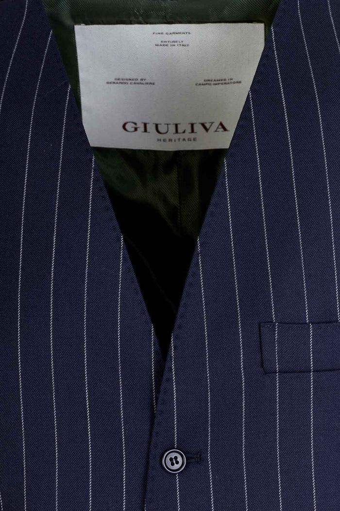 Giuliva Heritage Collection Giano Waistcoat In Wool Pinstripe