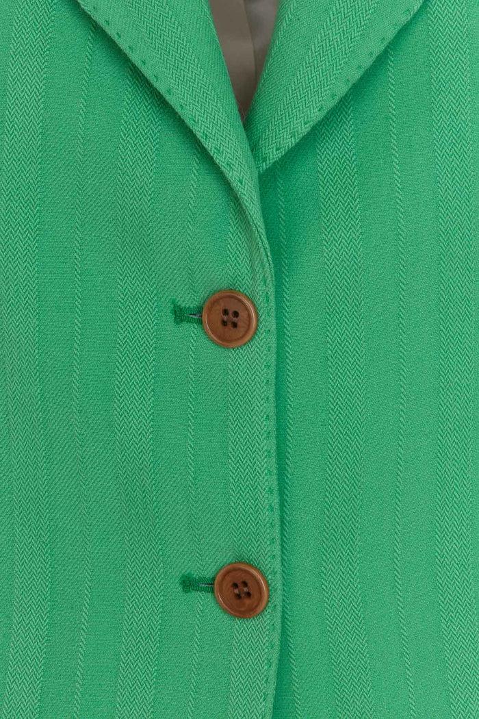 Giuliva Heritage Collection Ginestra Short Sleeves Blazer In Virgin Wool Jacquard Stripes