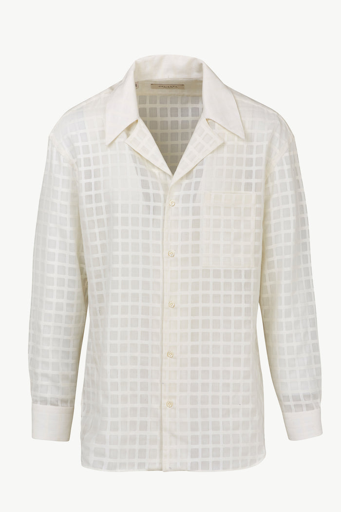 giuliva heritage collection Giovanni Shirt in Textured Wool and Cotton Check