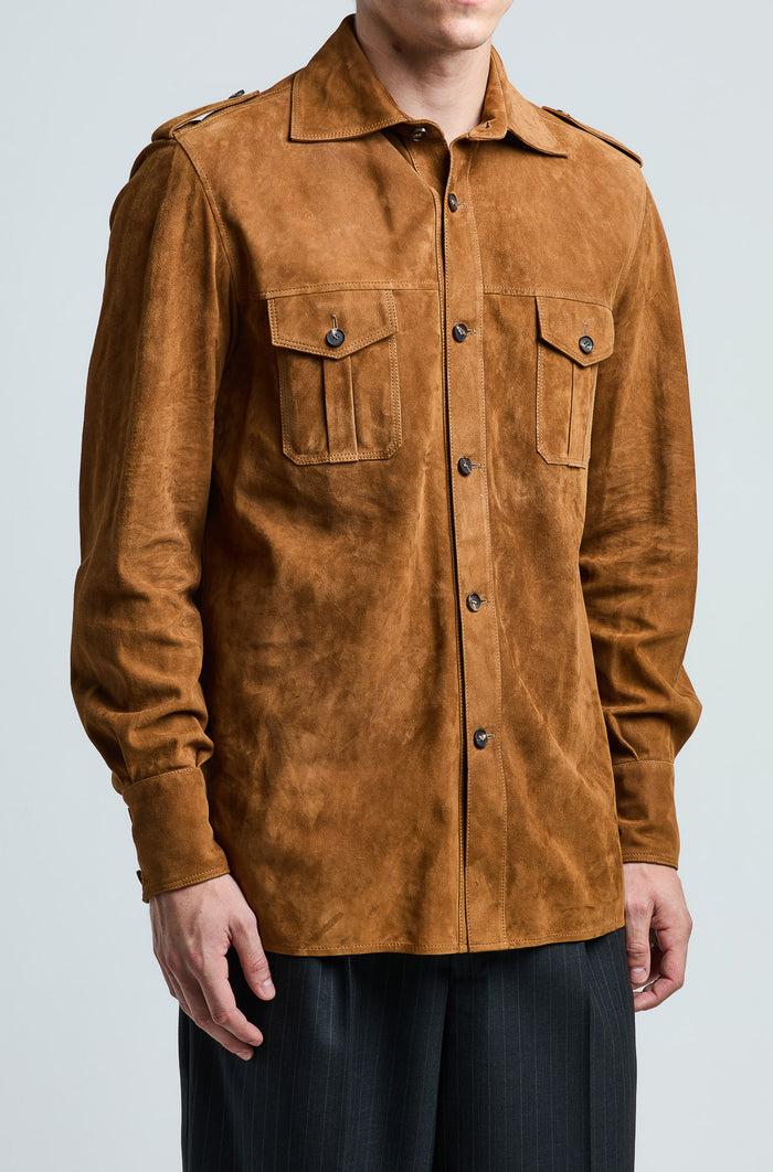 Giuliva Heritage Collection Antonio Shirt In Suede
