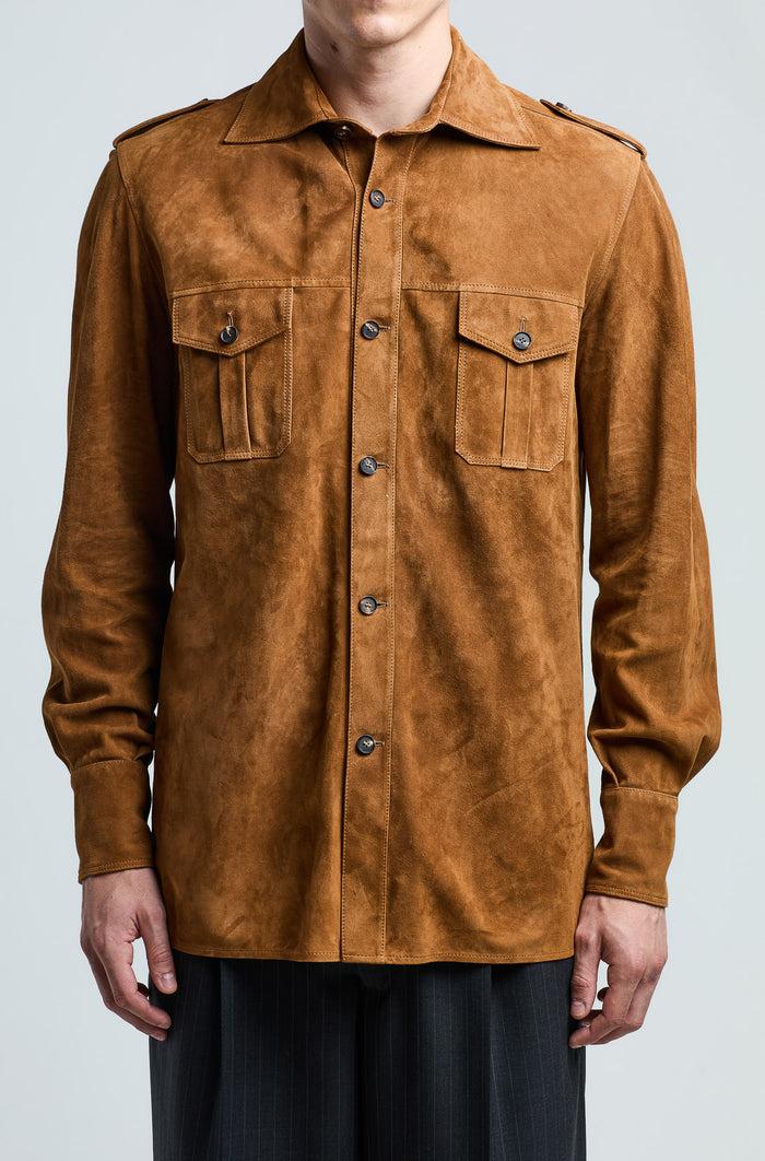 Giuliva Heritage Collection Antonio Shirt In Suede
