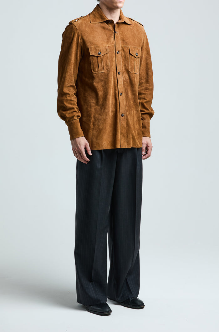 Giuliva Heritage Collection Antonio Shirt In Suede