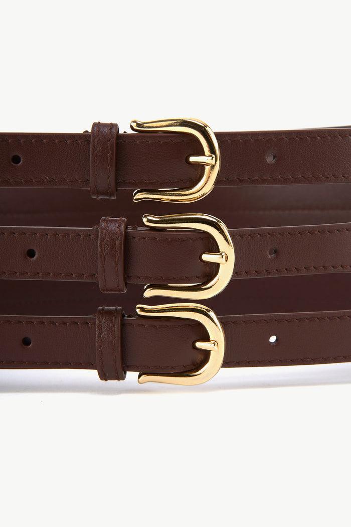 Giuliva Heritage Collection Trio Belt In Leather