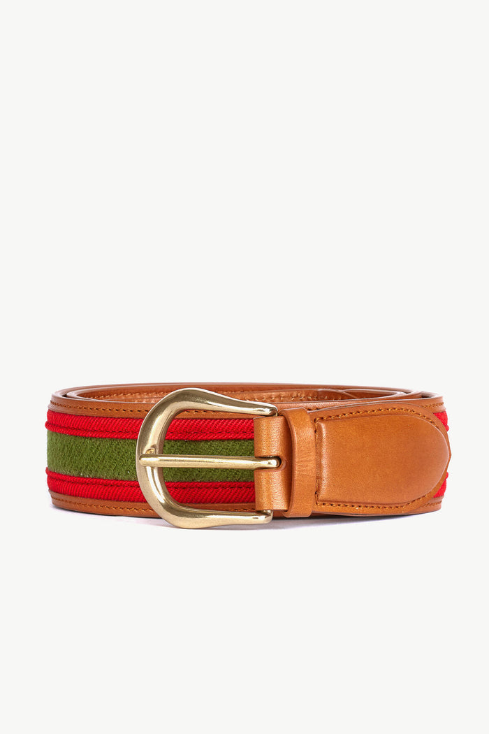 Giuliva Heritage Collection Guillaume Men's Belt In Fabric And Leather