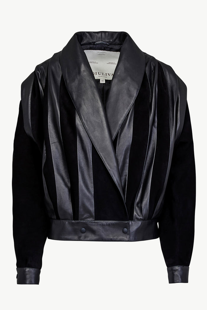 giuliva heritage collection Hazel Bomber in Suede and Leather