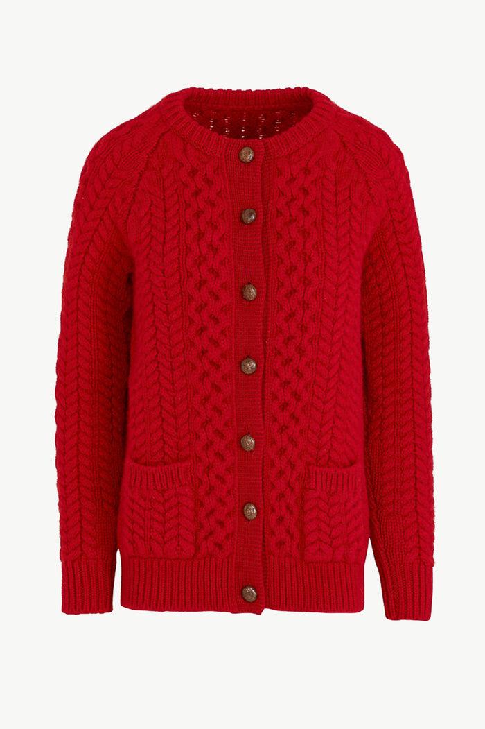Giuliva Heritage Collection Heidi Cardigan In Cable Knitted Wool