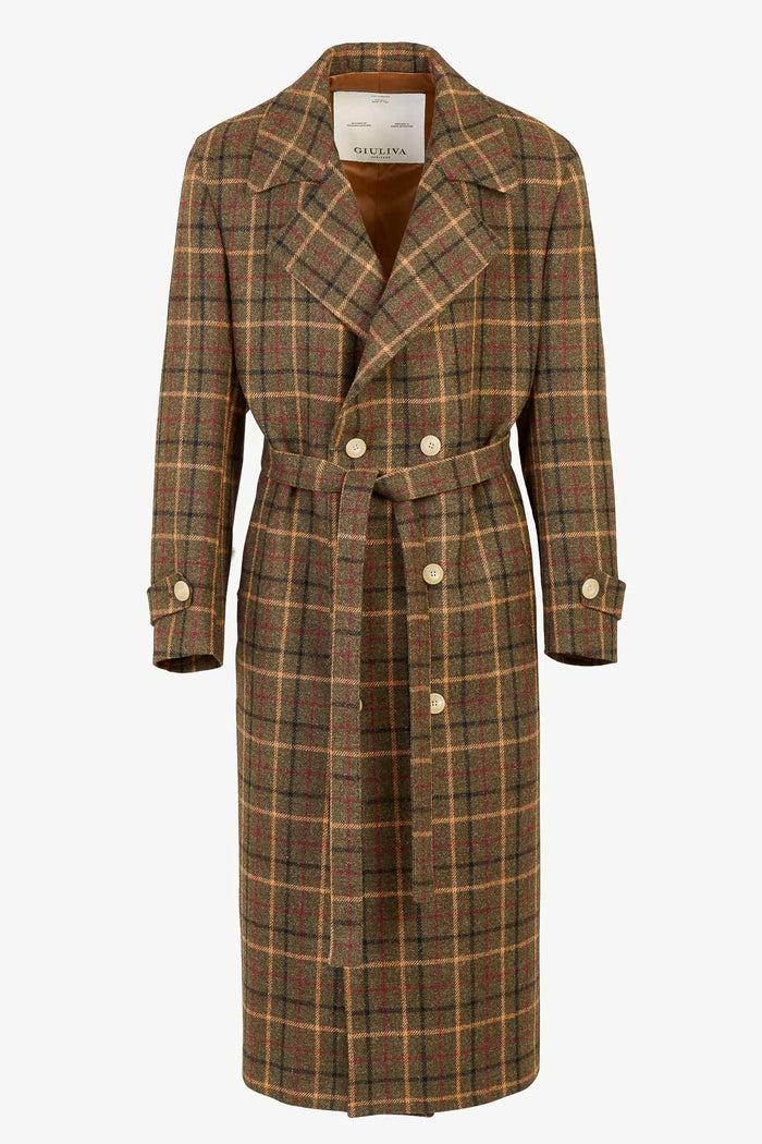 giuliva heritage collection Jacques Trench Coat in Virgin Wool Check