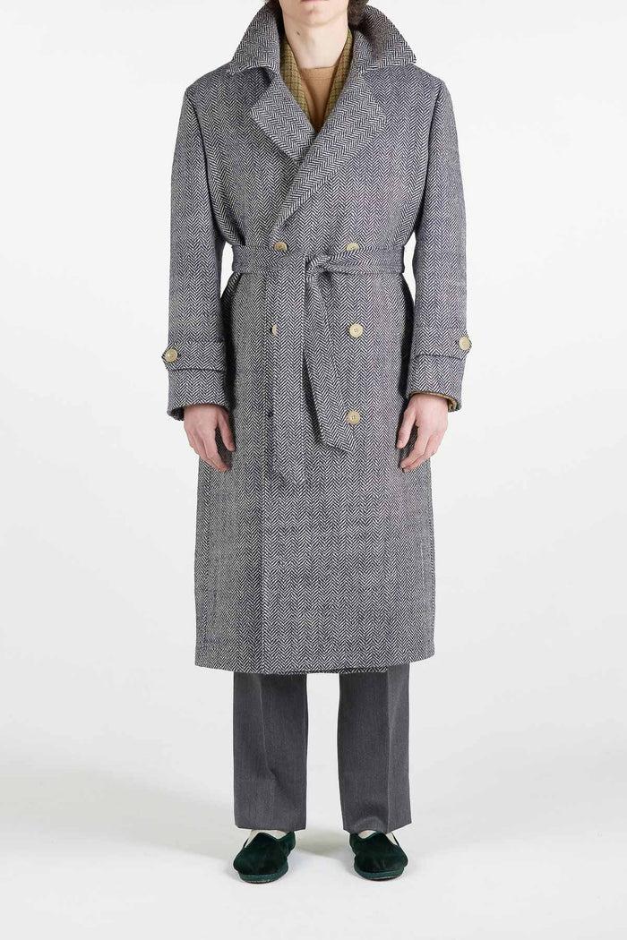 Giuliva Heritage Collection Jacques Trench Coat In Wool Herringbone