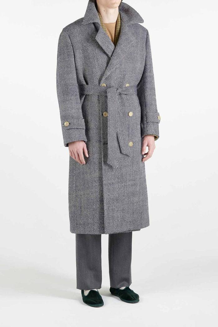 Giuliva Heritage Collection Jacques Trench Coat In Wool Herringbone