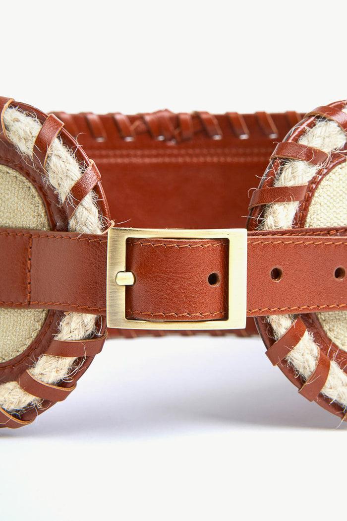 Giuliva Heritage Collection Jockey Belt In Fabric Leather And Rope