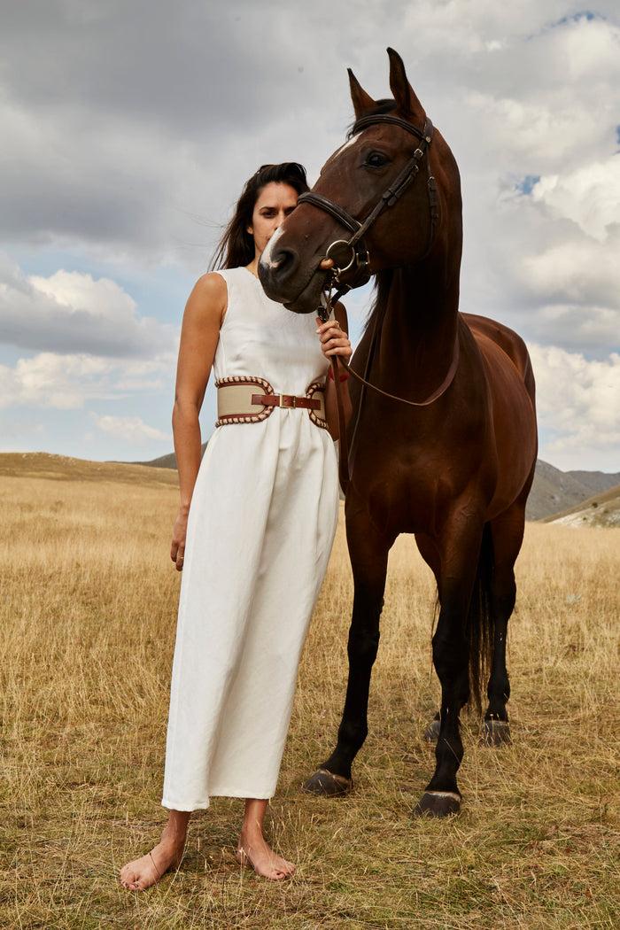 Giuliva Heritage Collection Jockey Belt In Fabric Leather And Rope