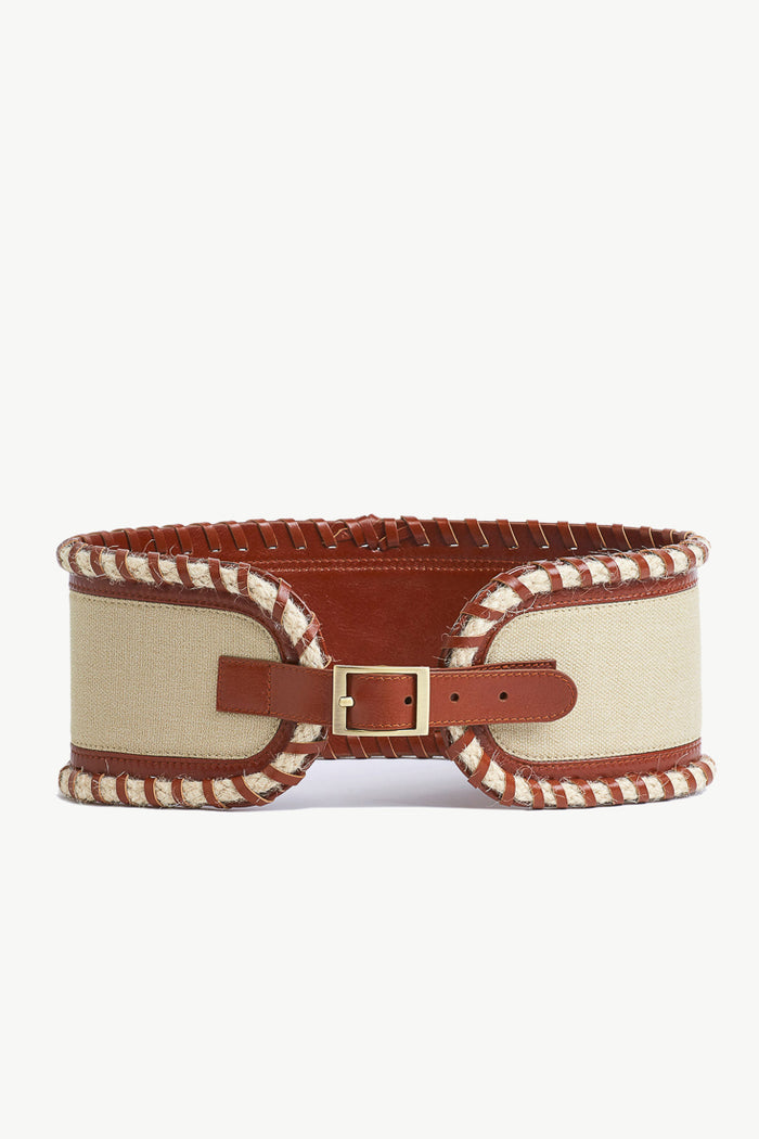 Giuliva Heritage Collection Jockey Belt In Fabric Leather And Rope