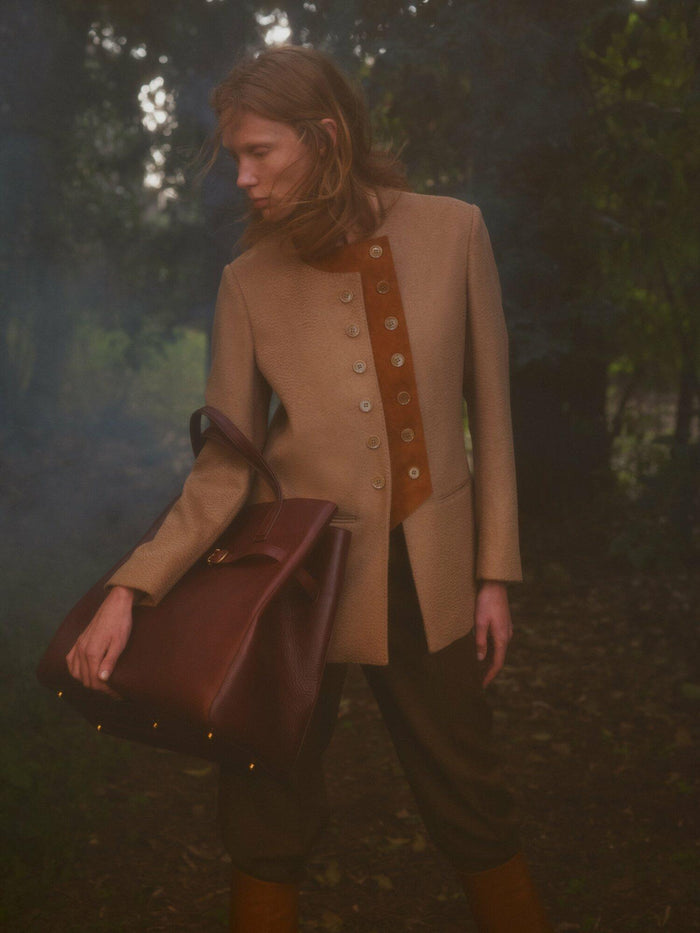 Giuliva Heritage Collection Lara Blazer In Camelhair And Suede