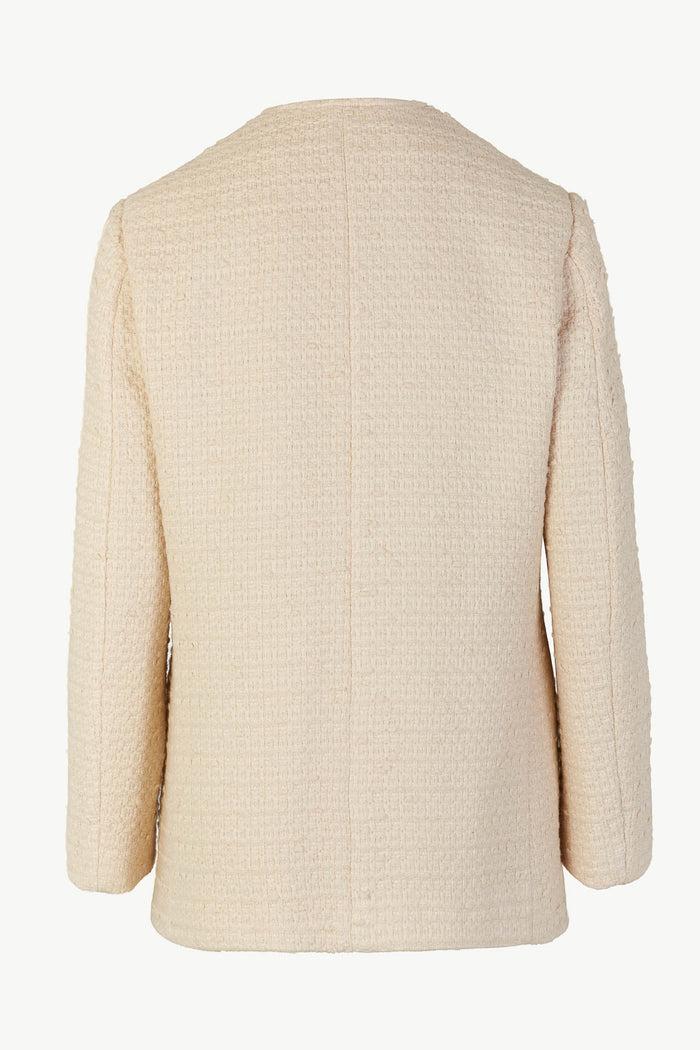 Giuliva Heritage Collection Lara Blazer In Cotton Wool Blend And Leather