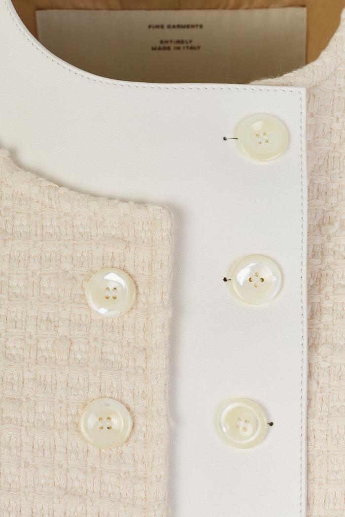 Giuliva Heritage Collection Lara Blazer In Cotton Wool Blend And Leather