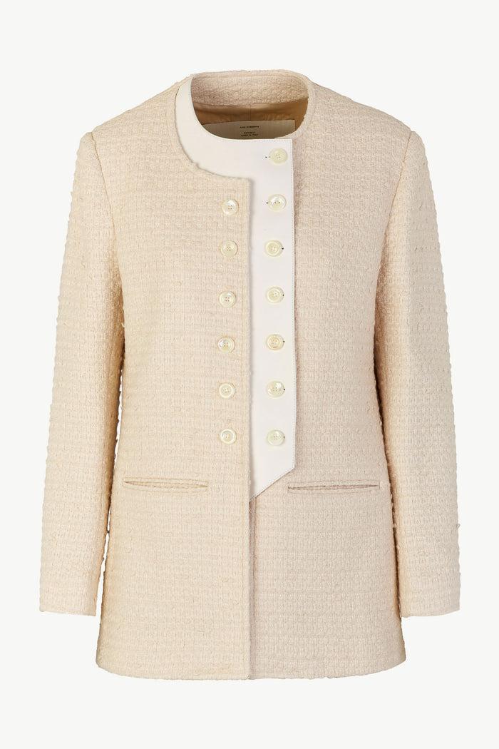 giuliva heritage collection Lara Blazer in Cotton Wool Blend and Leather