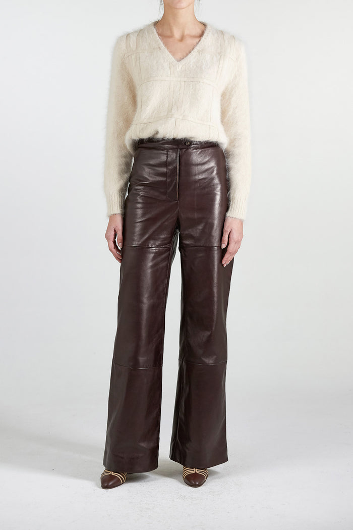 Giuliva Heritage Collection Laura Trousers In Leather