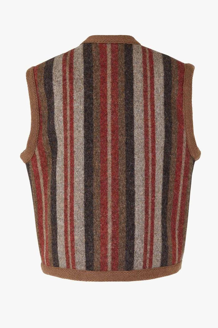 Giuliva Heritage Collection Lia Vest In Wool Stripes