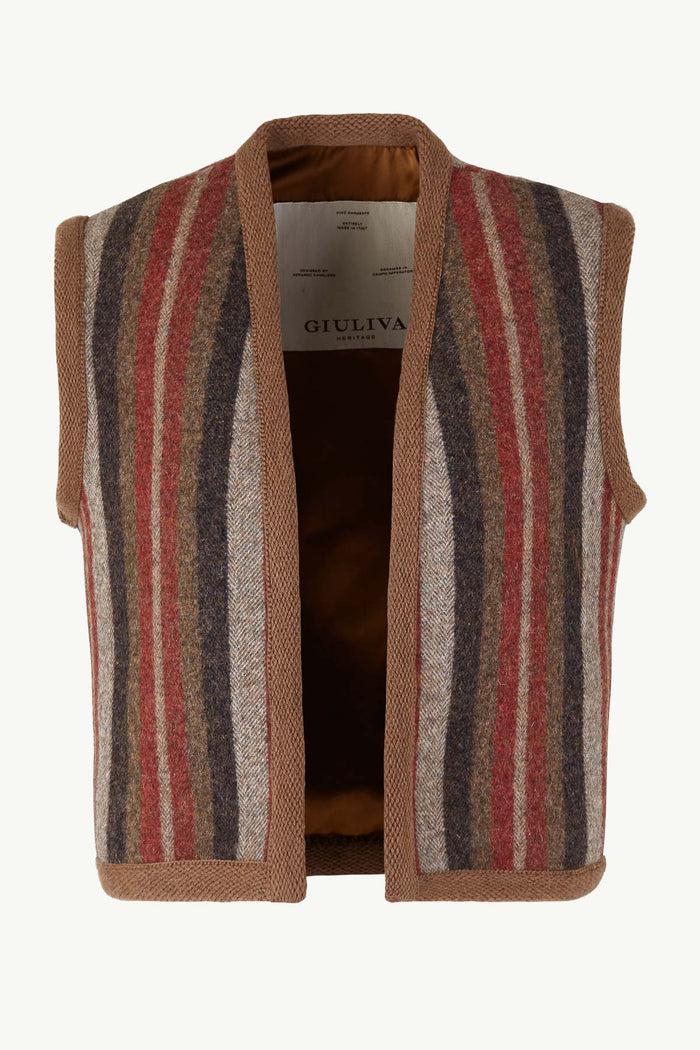giuliva heritage collection Lia Vest in Wool Stripes