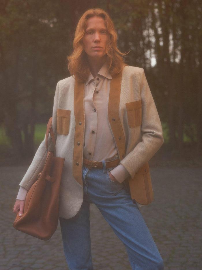 Giuliva Heritage Collection Liesel Jacket In Wool And Suede