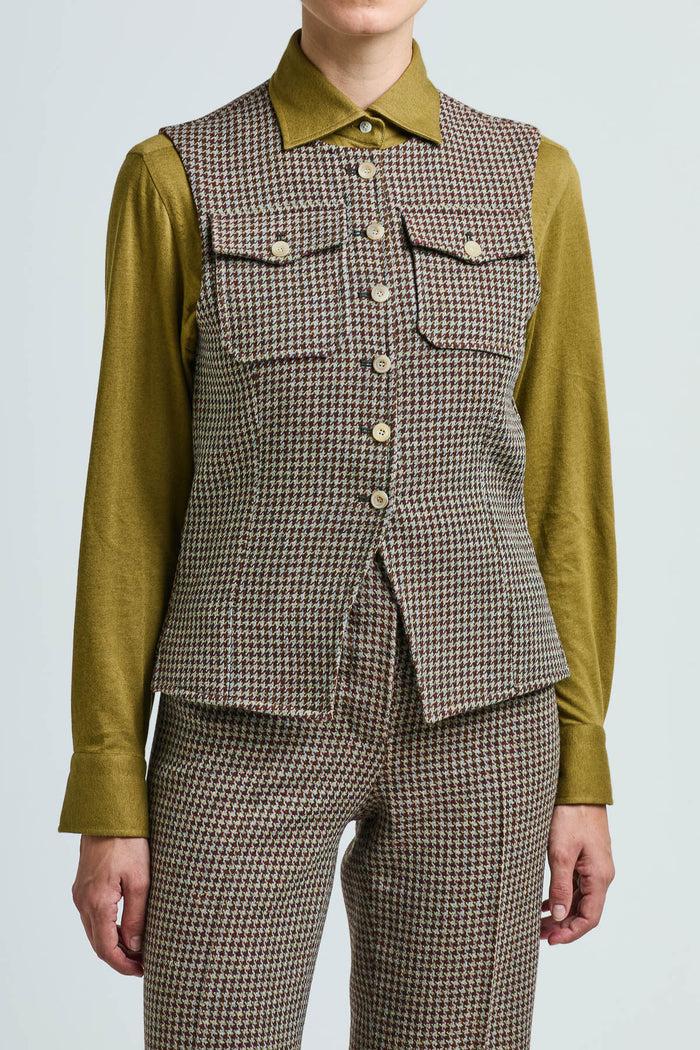Giuliva Heritage Collection Lucia Vest In Wool Houndstooth