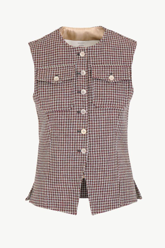 giuliva heritage collection Lucia Vest in Wool Houndstooth