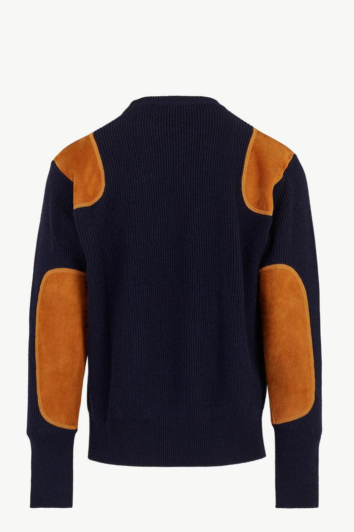 Giuliva Heritage Collection Lucio Unisex Sweater Wool Knit And Suede