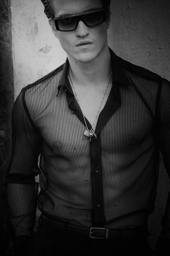 Giuliva Heritage Collection Luigi Shirt In Sheer Stripes