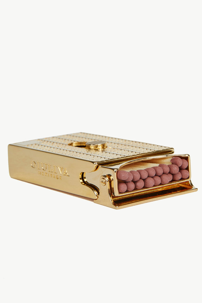 Giuliva Heritage Collection Matches Box In Brass With Gold Finish