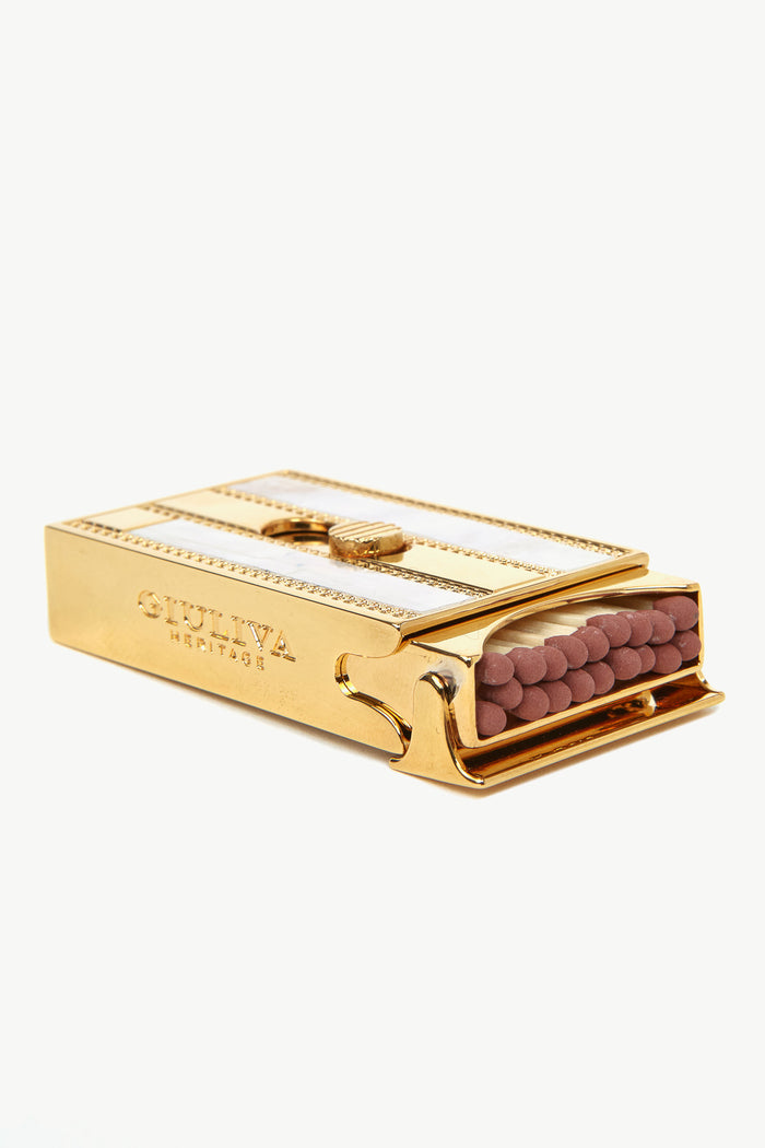 Giuliva Heritage Collection Matches Box In Brass With Gold Finish