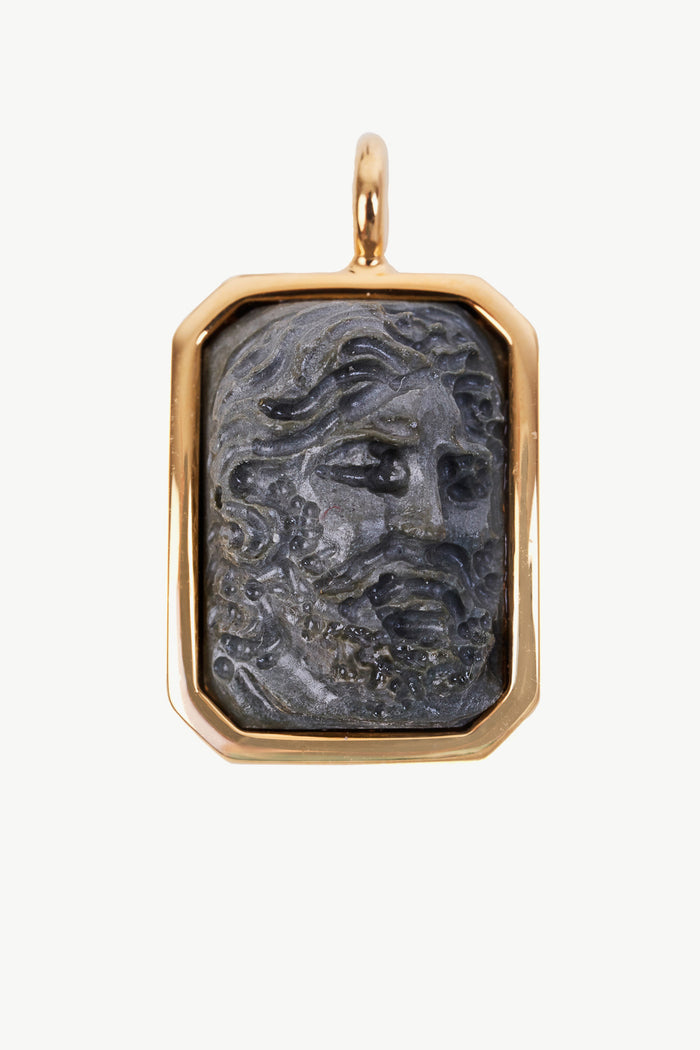 Giuliva Heritage Collection Neptune Pendant In Brass And Lava Stone