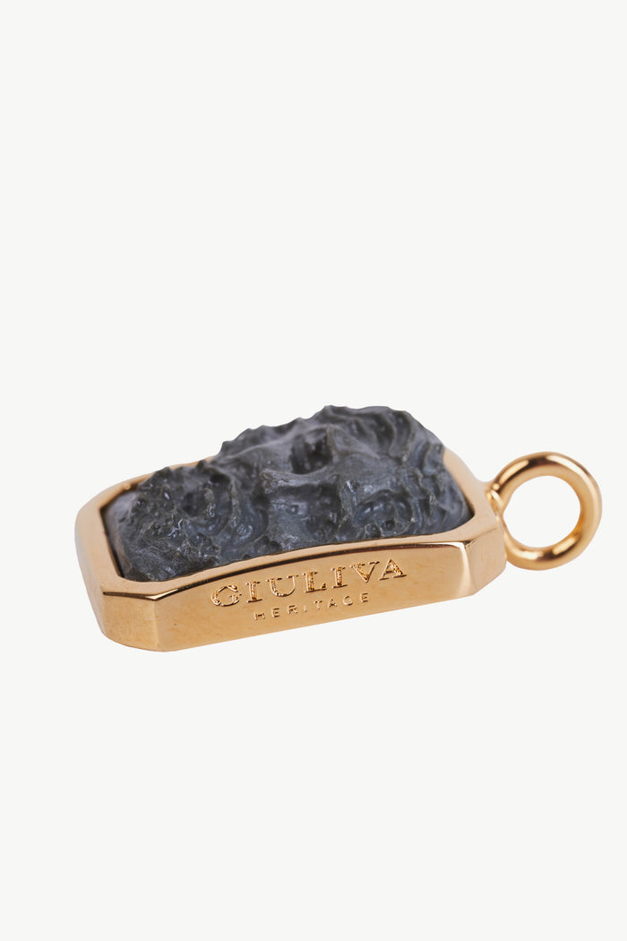 Giuliva Heritage Collection Neptune Pendant In Brass And Lava Stone