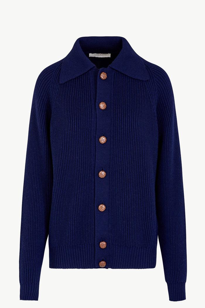 giuliva heritage collection Nino Cardigan in Ribbed Wool Knit
