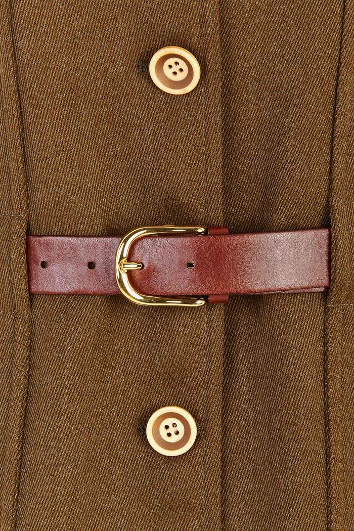 Giuliva Heritage Collection Nora Jacket In Wool Whipcord With Belt