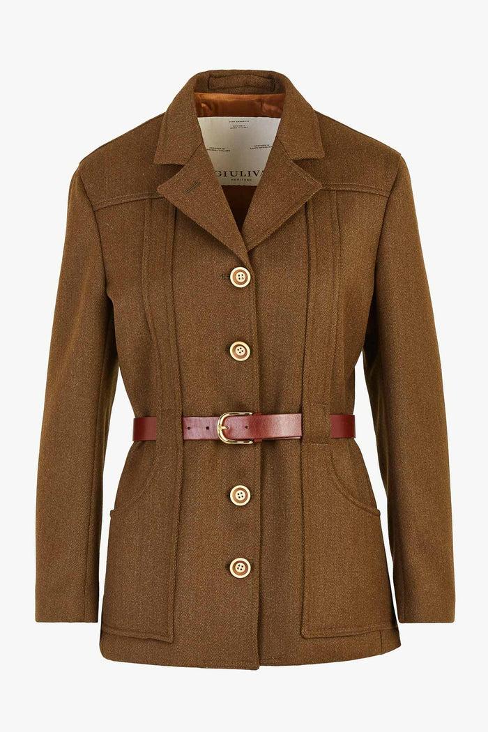 giuliva heritage collection Nora Jacket in Wool Whipcord with Belt