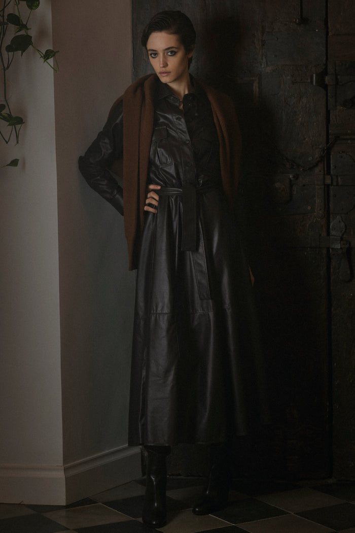 Giuliva Heritage Collection Oscar Trench Coat In Leather