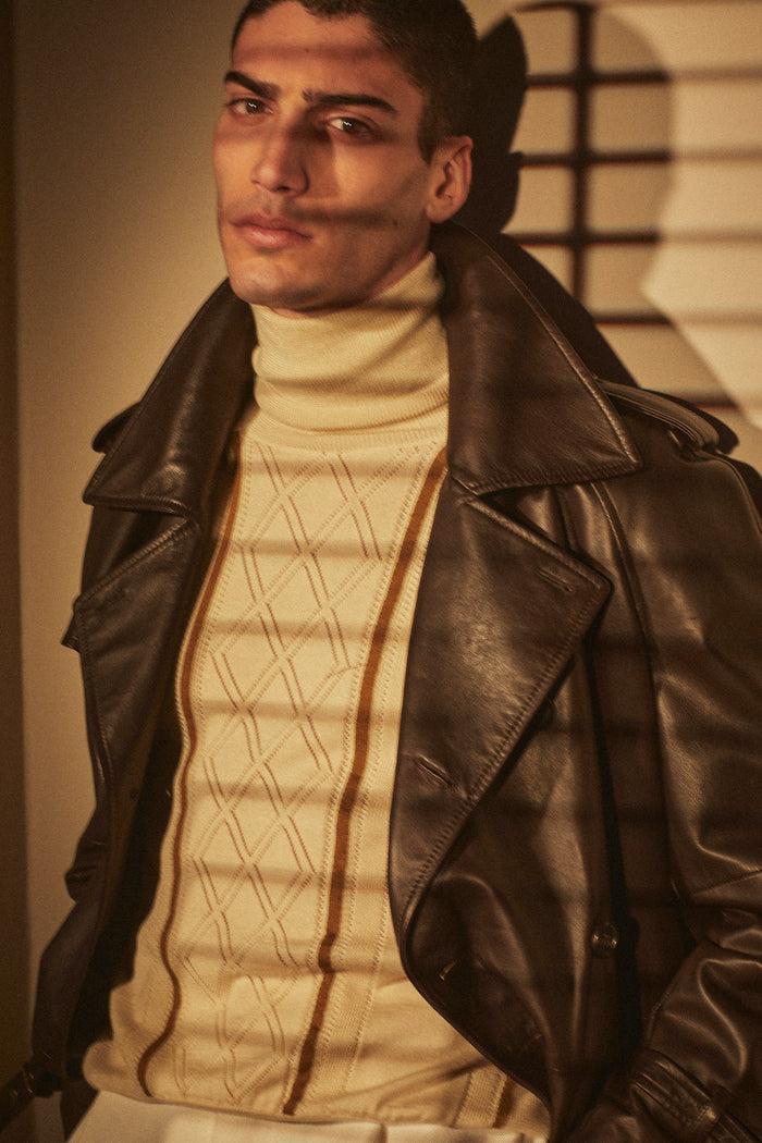 Giuliva Heritage Collection Oscar Trench Coat In Leather