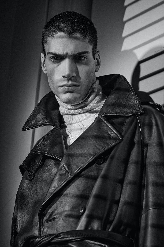 Giuliva Heritage Collection Oscar Trench Coat In Leather