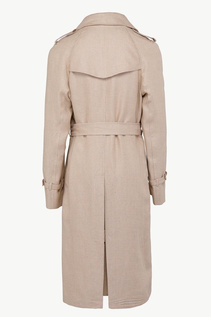 Giuliva Heritage Collection Oscar Trench Coat In Linen Houndstooth